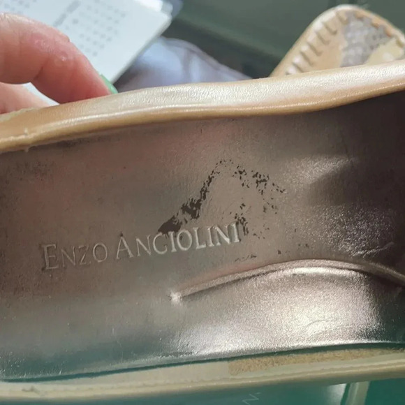 Enzo Angiolini tan & brown square toe flats Leather upper Women’s size 6.5 - Picture 10 of 11